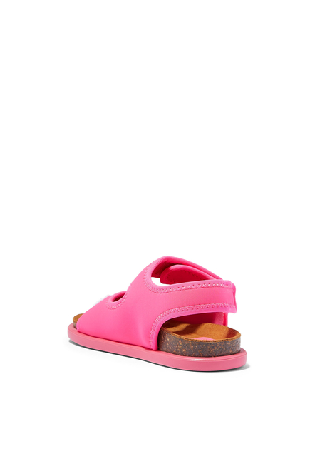 Kids Technical Fabric Sandals with Logo Embroidery